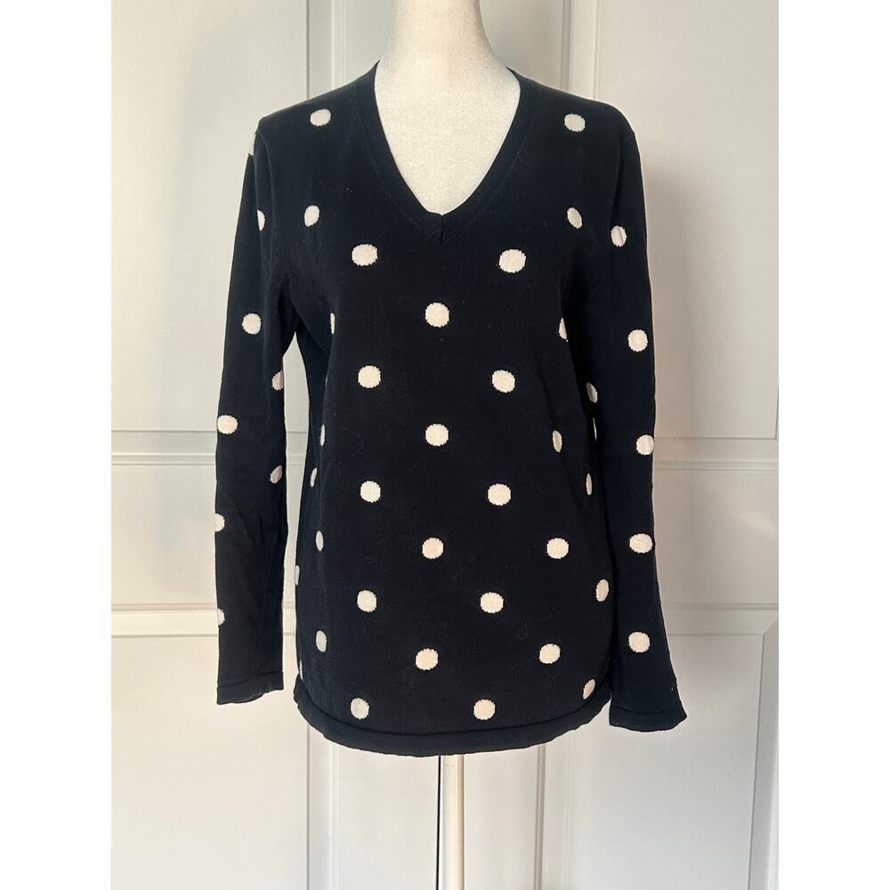 Classic Black Polka Dot Tommy Hilfiger Sweater Medium